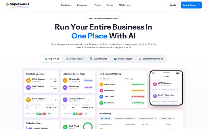 Screenshot of superworks.com