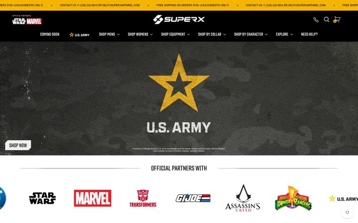 Screenshot von superxapparel.com