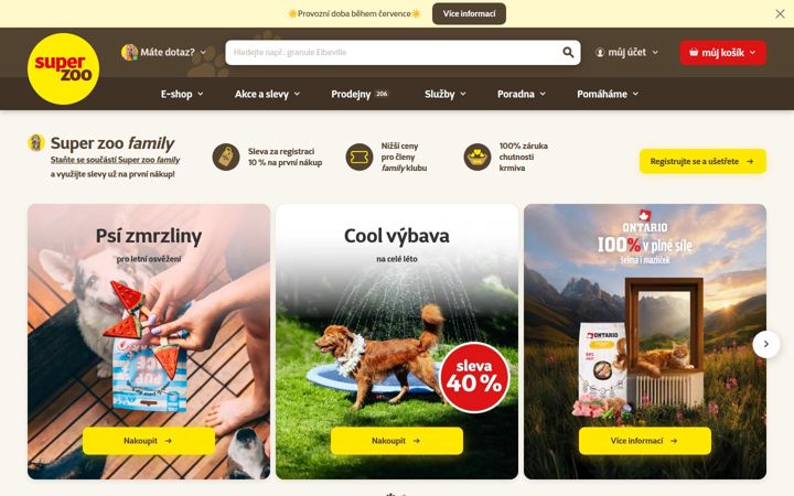 Screenshot of superzoo.cz
