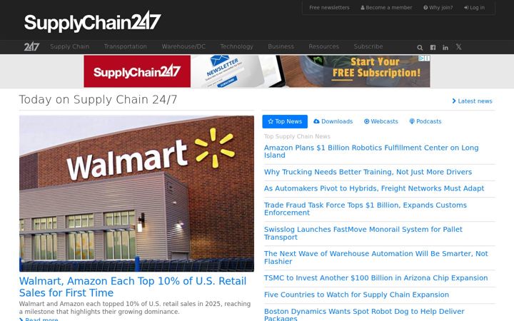 Screenshot of supplychain247.com