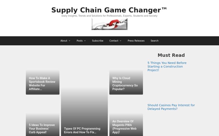 Screenshot of supplychaingamechanger.com