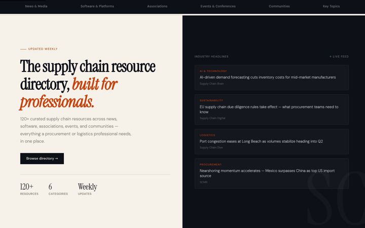 Screenshot of supplychainsites.com