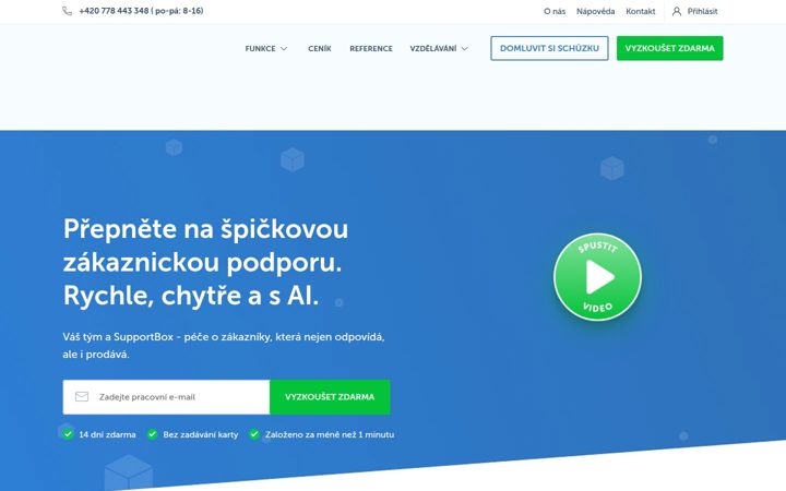 Snímek obrazovky supportbox.cz