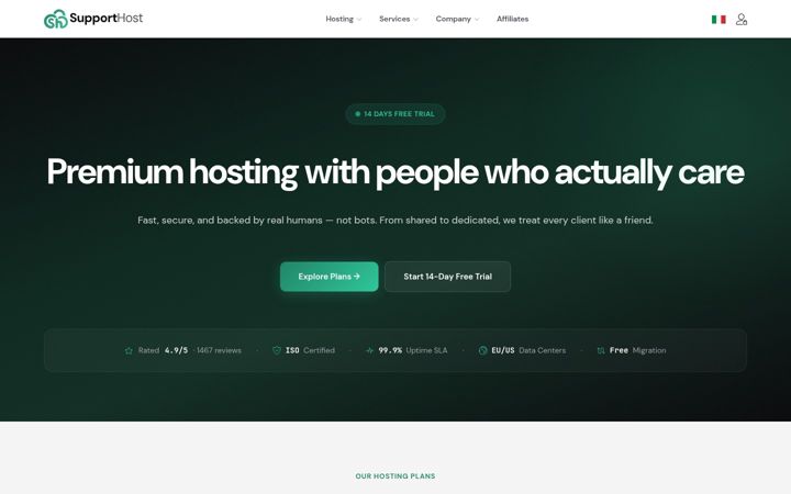Screenshot of supporthost.net