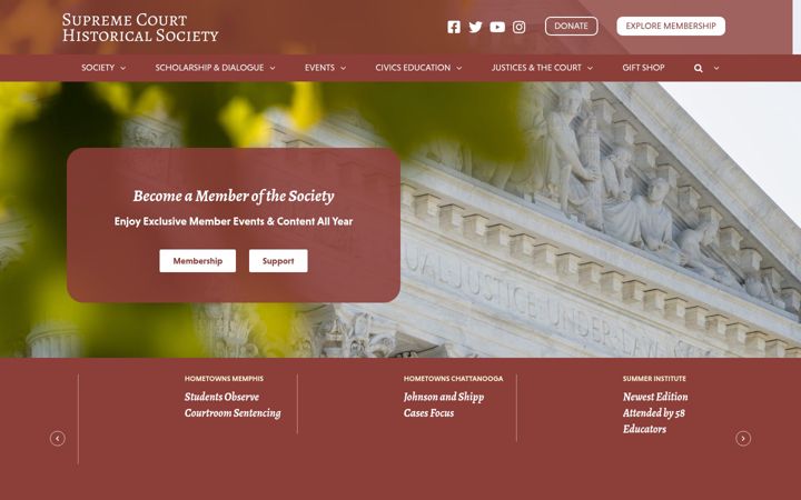 Ekrano kopija supremecourthistory.org