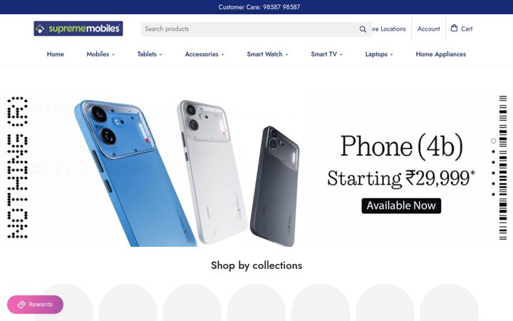 Screenshot of suprememobiles.in