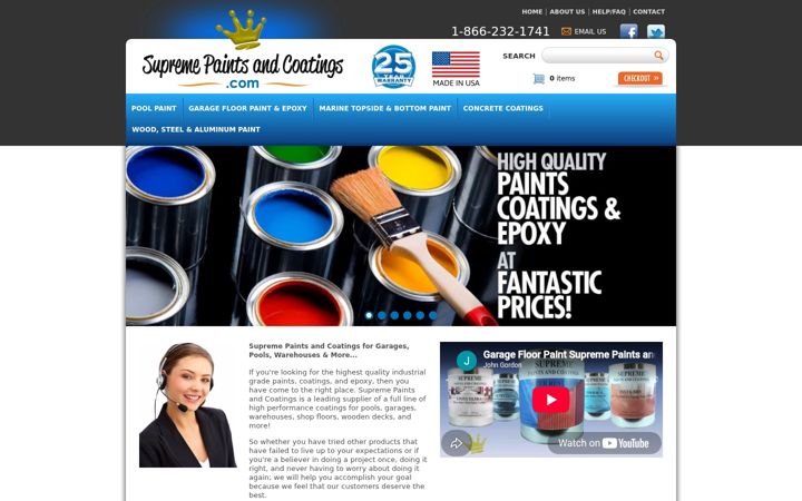 Screenshot of supremepaintsandcoatings.com