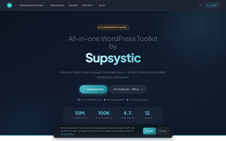 Ekrano kopija supsystic.com
