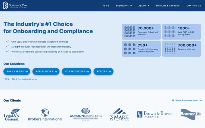 Screenshot of surancebay.com