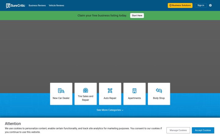 Screenshot of surecritic.com