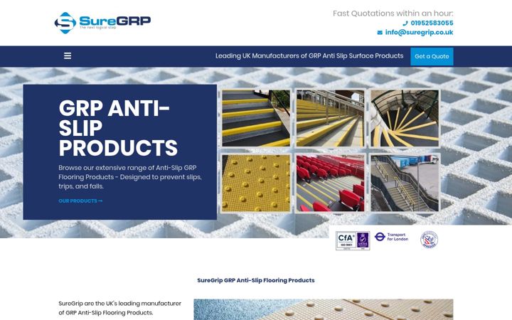 Screenshot of suregrip.co.uk