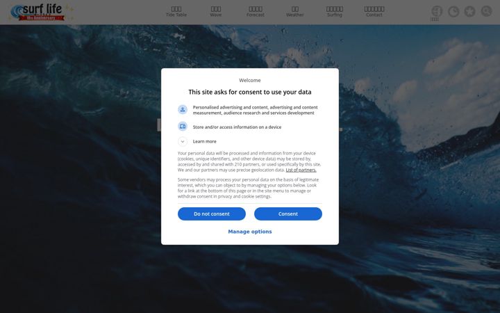 Screenshot of surf-life.blue
