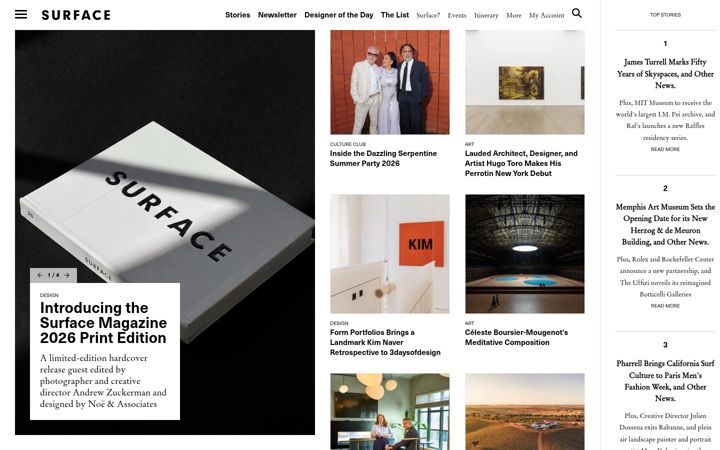 Screenshot of surfacemag.com