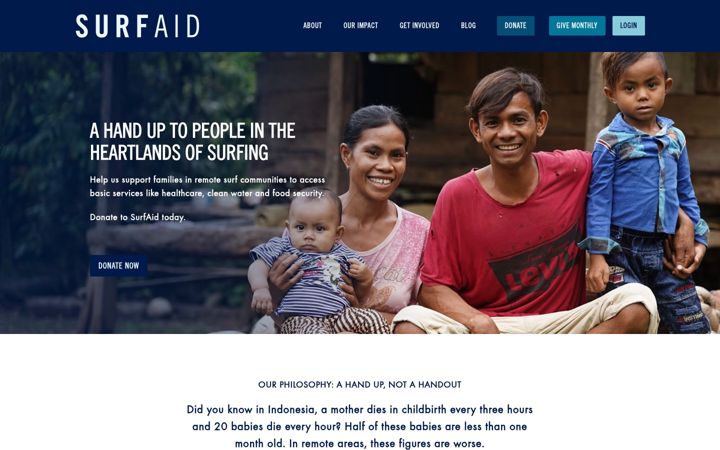Screenshot of surfaid.org