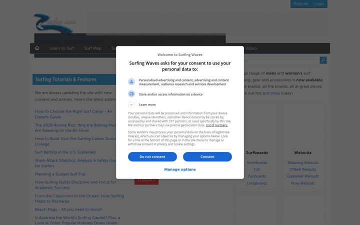 Screenshot of surfing-waves.com