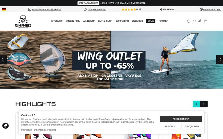 Screenshot of surfpirates.de