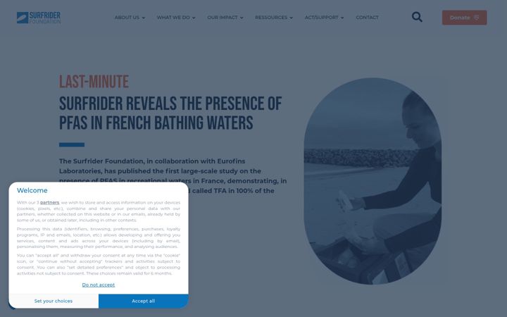 Screenshot of surfrider.eu