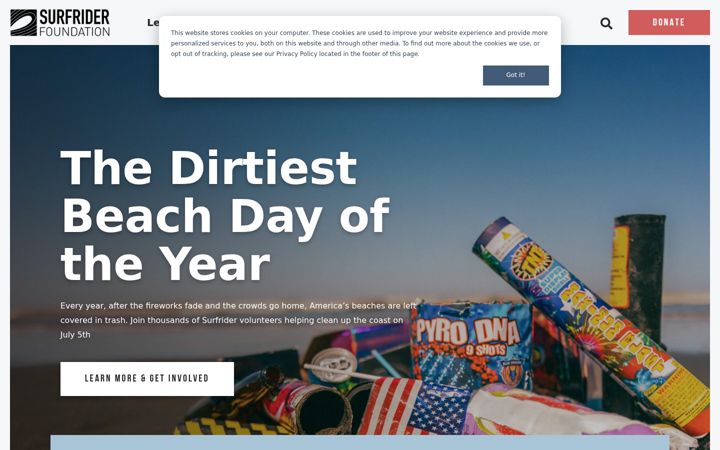 Skærmbillede af surfrider.org