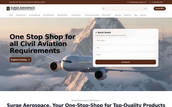 Screenshot of surgeaerospace.com