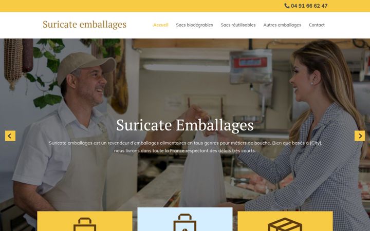 Captură de ecran a suricate-emballages.fr