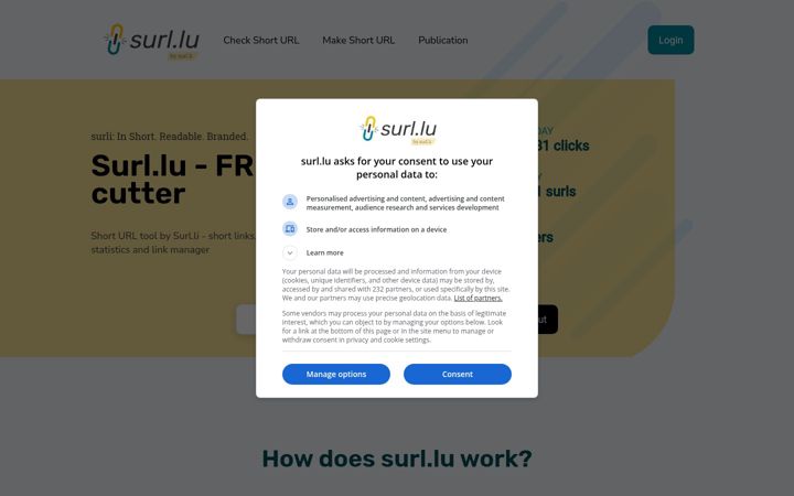 Screenshot of surl.lu