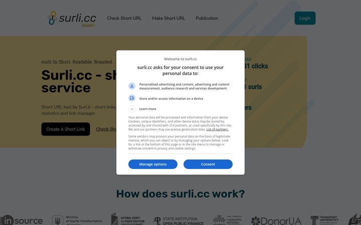 Screenshot of surli.cc