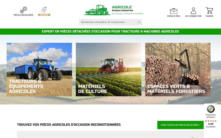 Skjámynd af surplus-agricole.com