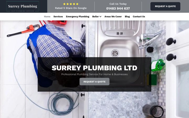 Captură de ecran a surreyplumbingltd.co.uk