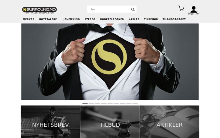 Kuvakaappaus sivustosta surround.no
