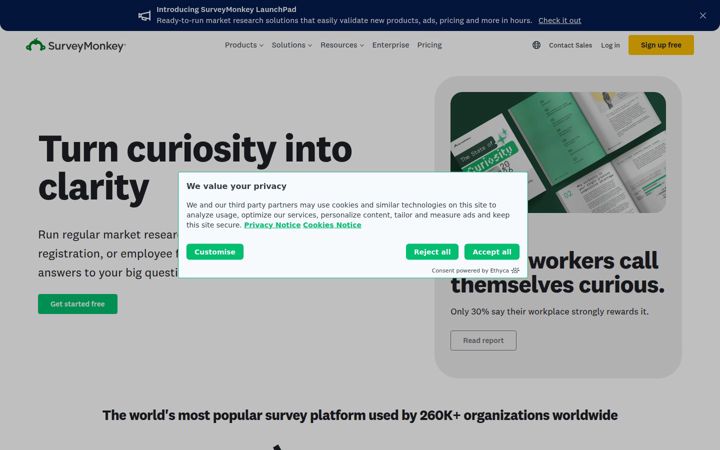 Screenshot ta' surveymonkey.com