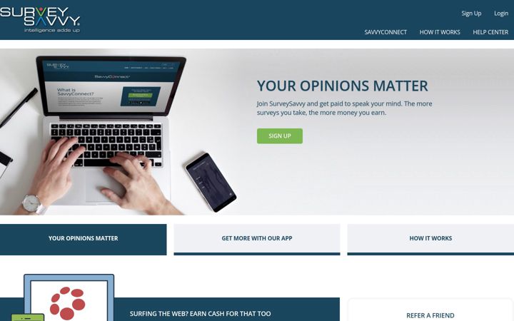 Screenshot of surveysavvy.com