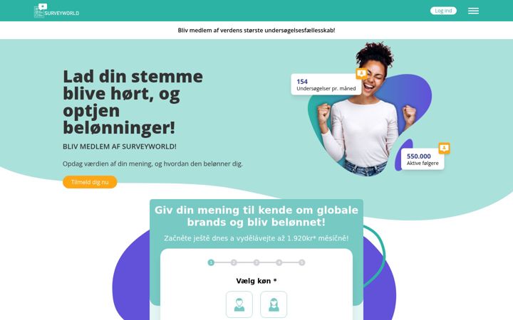 Screenshot of surveyworld.com