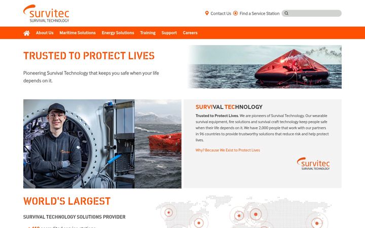 Screenshot of survitecgroup.com