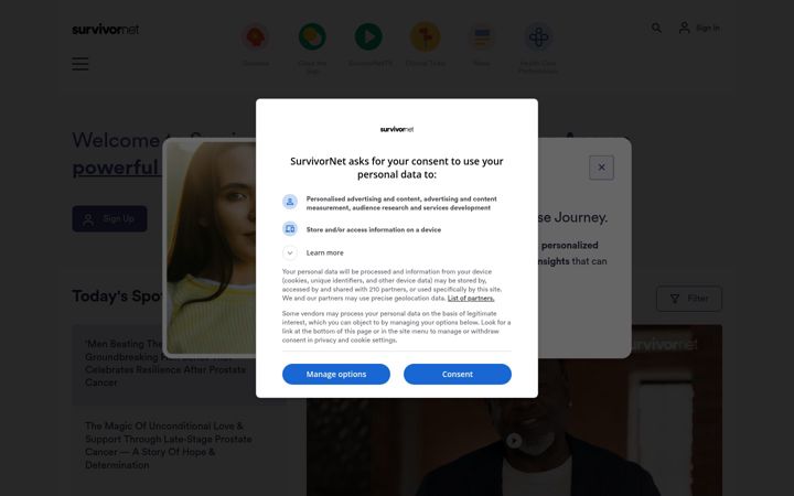 Screenshot of survivornet.com