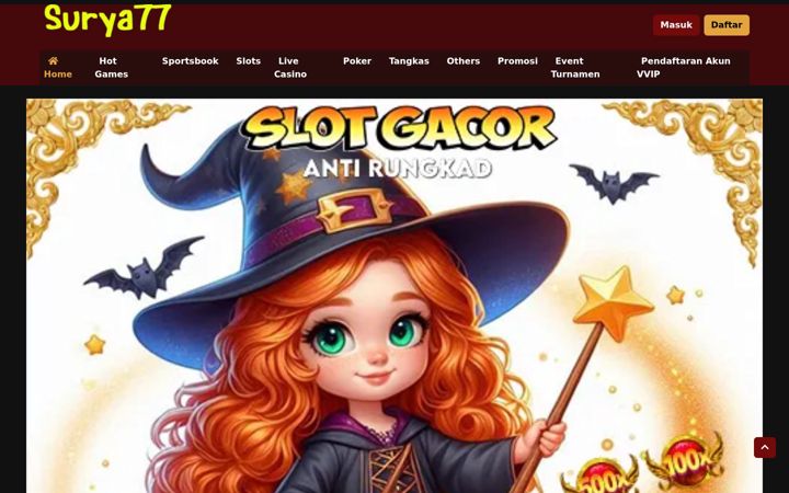 Capture d'écran de surya77slot.com