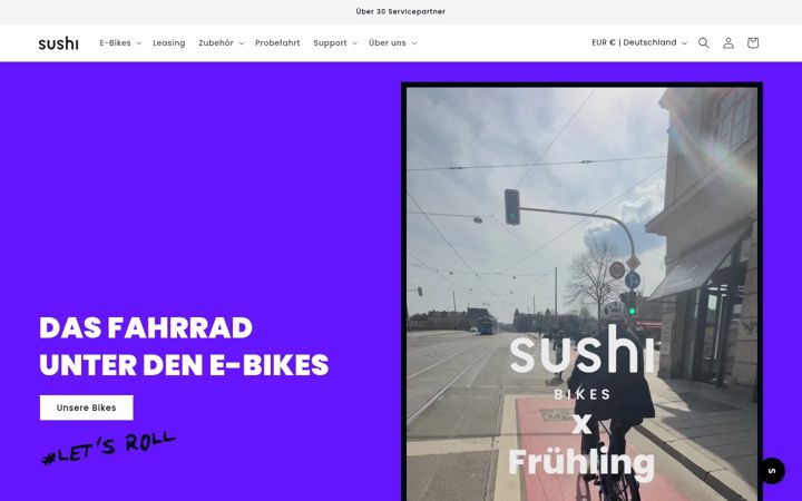 Screenshot of sushi-bikes.com