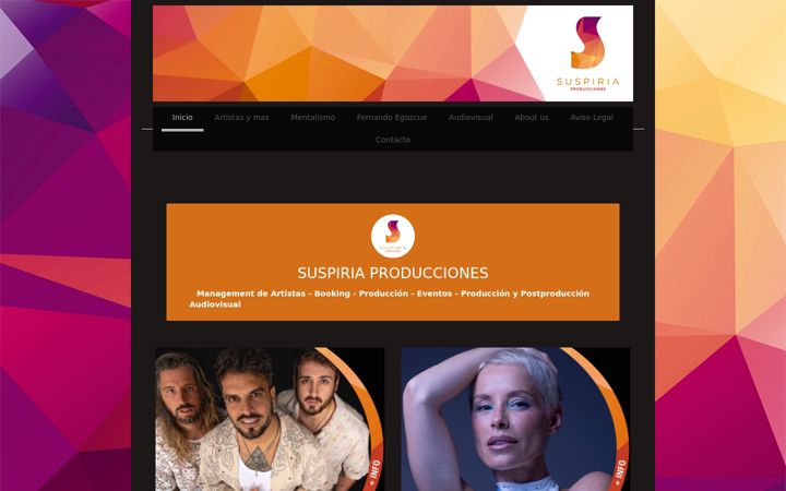 Screenshot stránky suspiriaproducciones.com
