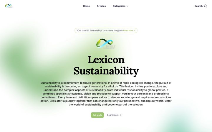 Screenshot ta' sustainability-lexicon.com