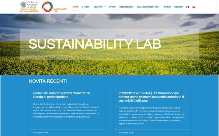 Posnetek zaslona sustainabilitylab.eu