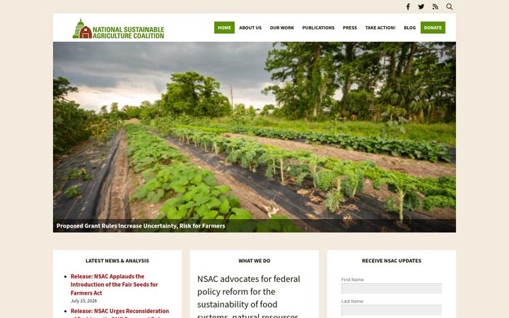 Screenshot of sustainableagriculture.net