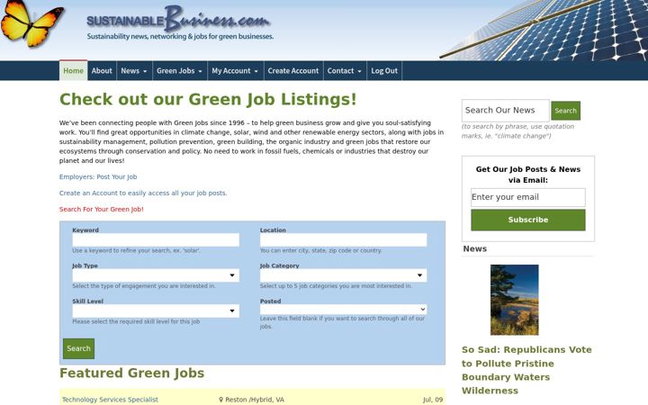 Screenshot of sustainablebusiness.com