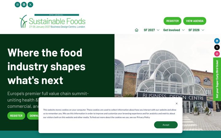 Екранна снимка на sustainablefoodsevent.com