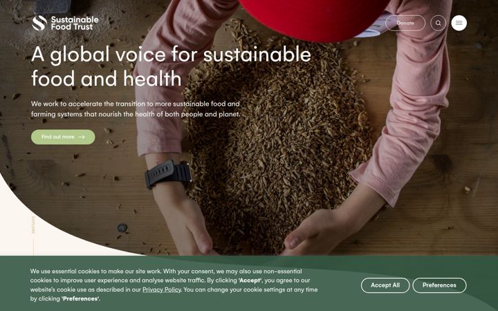 Screenshot von sustainablefoodtrust.org