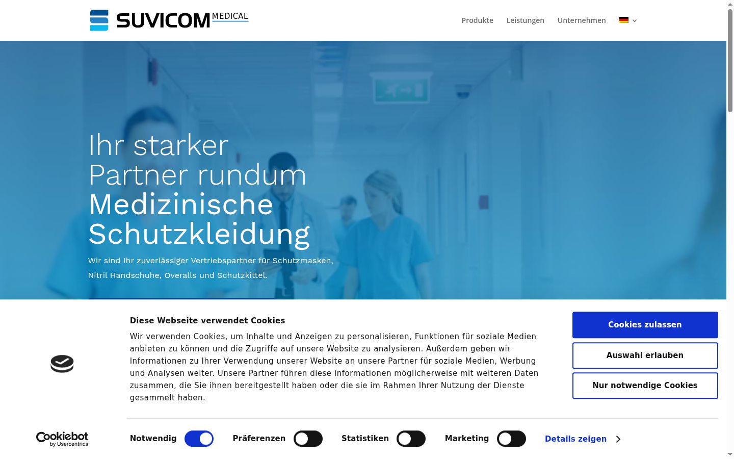 Screenshot del banner di consenso mostrato prima di qualsiasi interazione