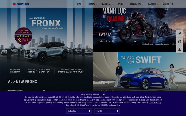 Screenshot of suzuki.com.vn