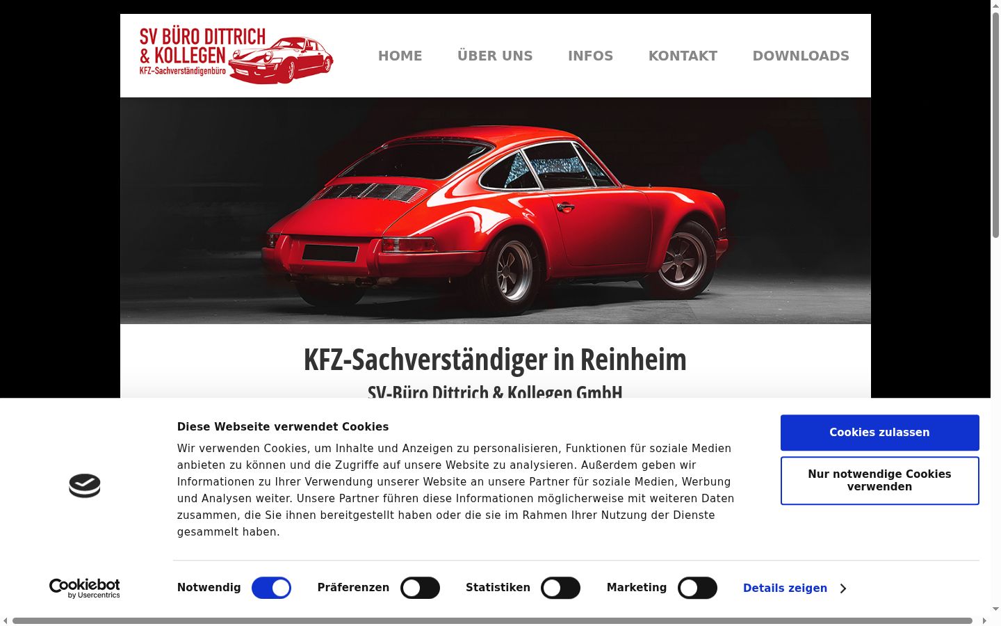 Screenshot des Einwilligungsbanners vor jeglicher Interaktion