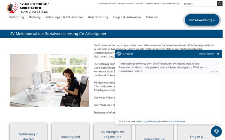Screenshot of sv-meldeportal.de