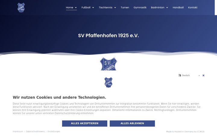Snímek obrazovky sv-pfaffenhofen.de