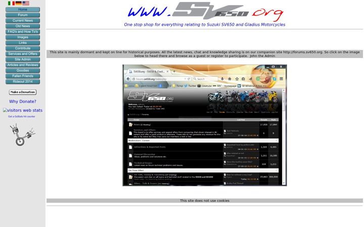 Screenshot of sv650.org