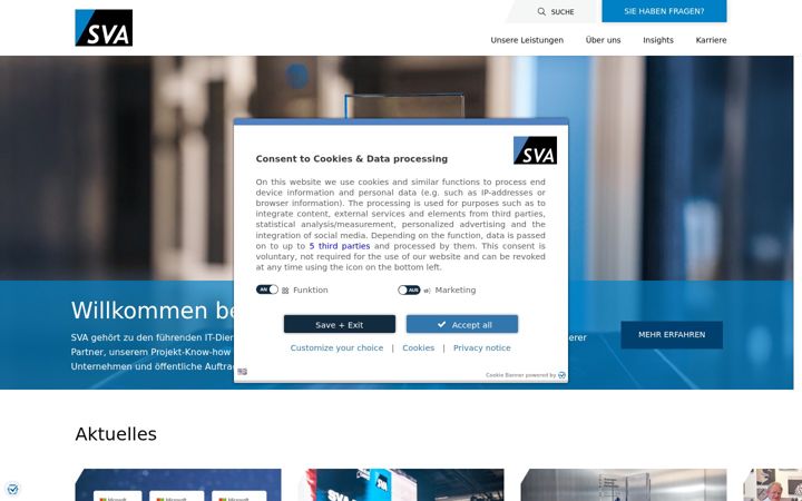 Screenshot of sva.de